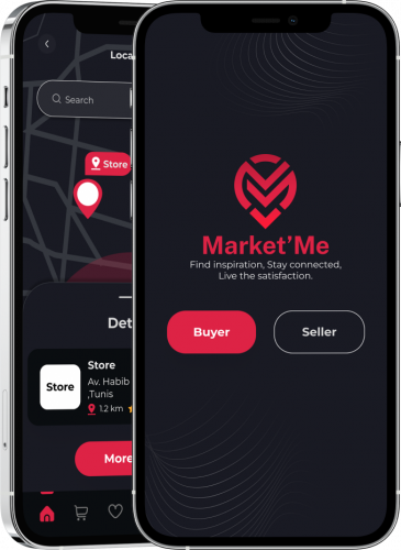 The first page of MarketMe APP, the artificiel intelligence app